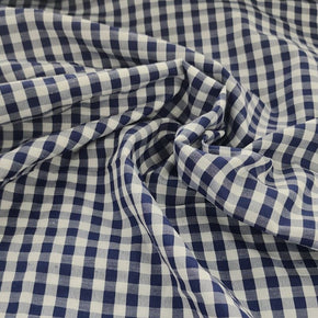 CHECKS Dress Fabrics Gingham Check Fabric Navy 150cm (7476043153497)