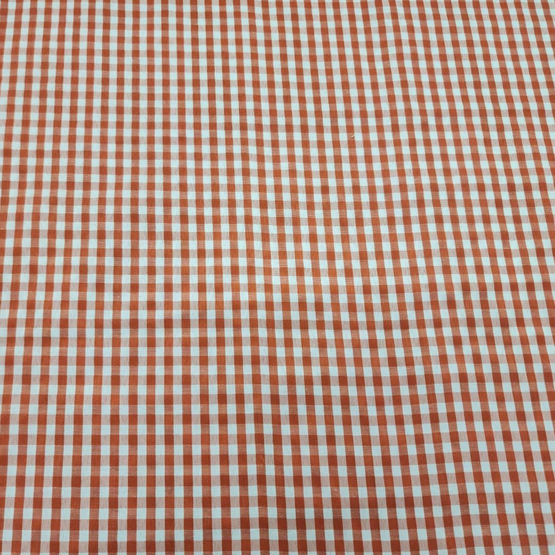 CHECKS Dress Fabrics Gingham Check Fabric Red/Orange 150cm (7287411703897)