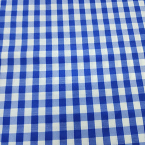 CHECKS Dress Fabrics Gingham Check fabric Royal Blue 150cm (7287411146841)