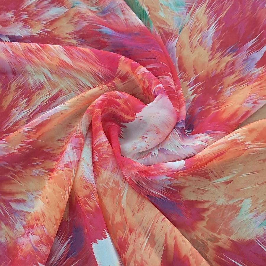 CHIFFON Dress Fabrics P4093/2 Peach Chiffon Digital 150cm (7877922947161)