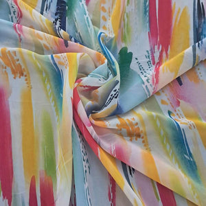 CHIFFON Dress Fabrics P4094/1 Peach Chiffon Digital 150cm