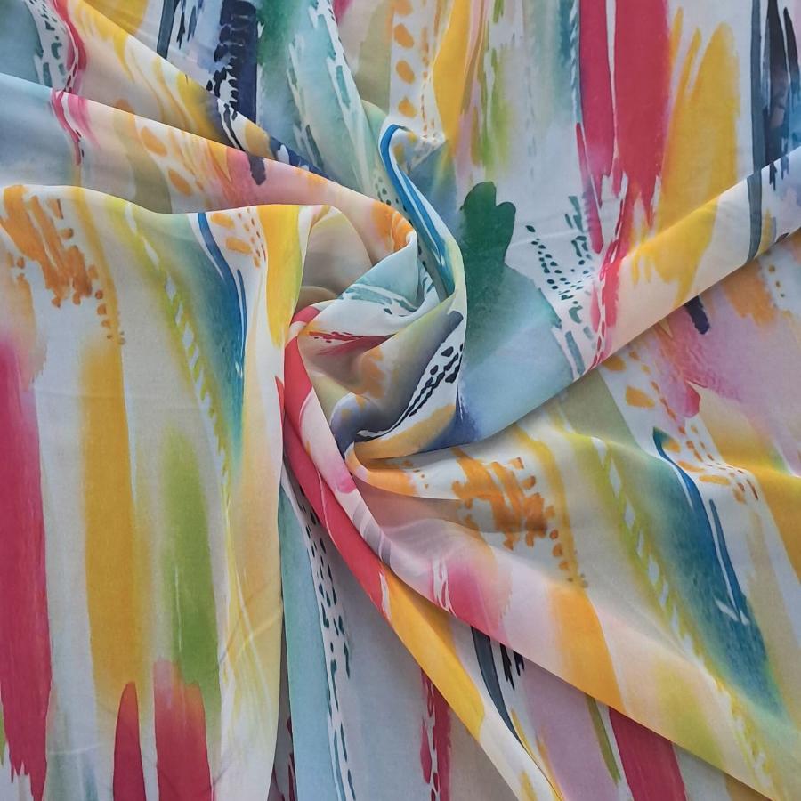 CHIFFON Dress Fabrics P4094/1 Peach Chiffon Digital 150cm