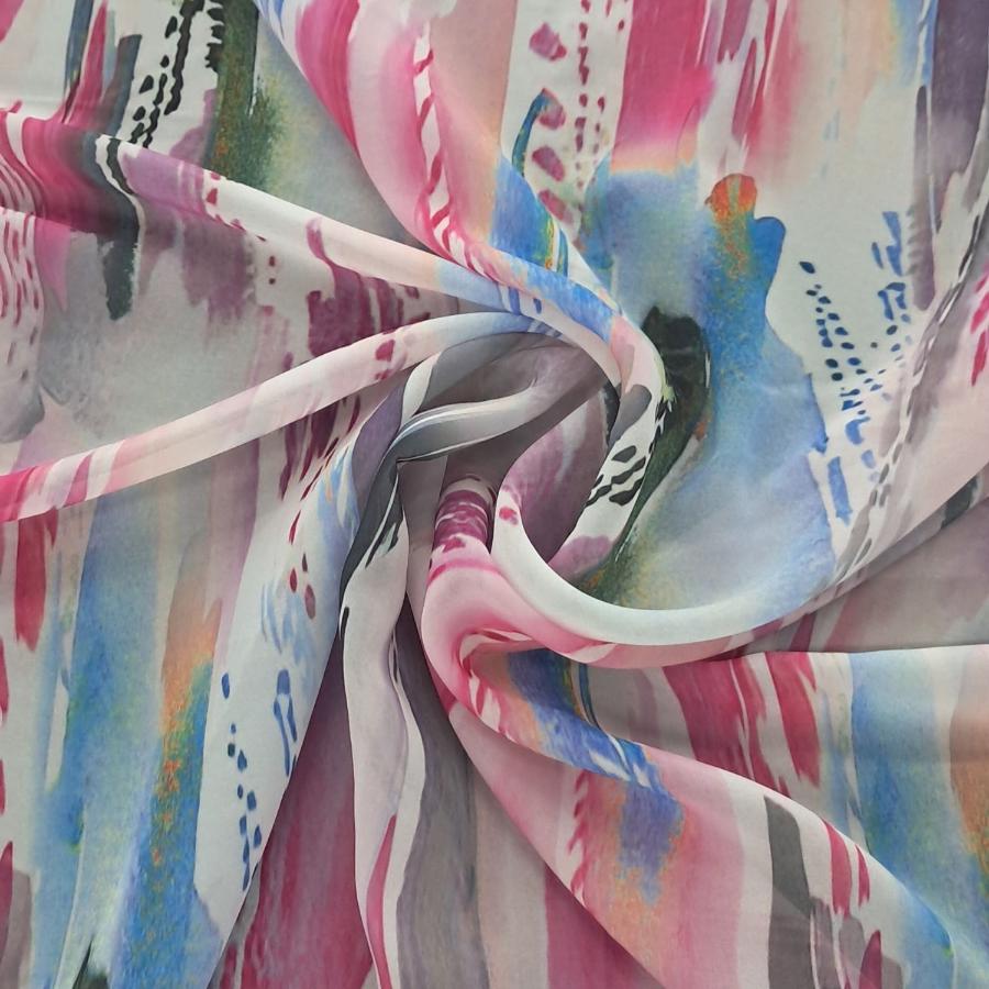 CHIFFON Dress Fabrics P4094/4 Peach Chiffon Digital 150cm