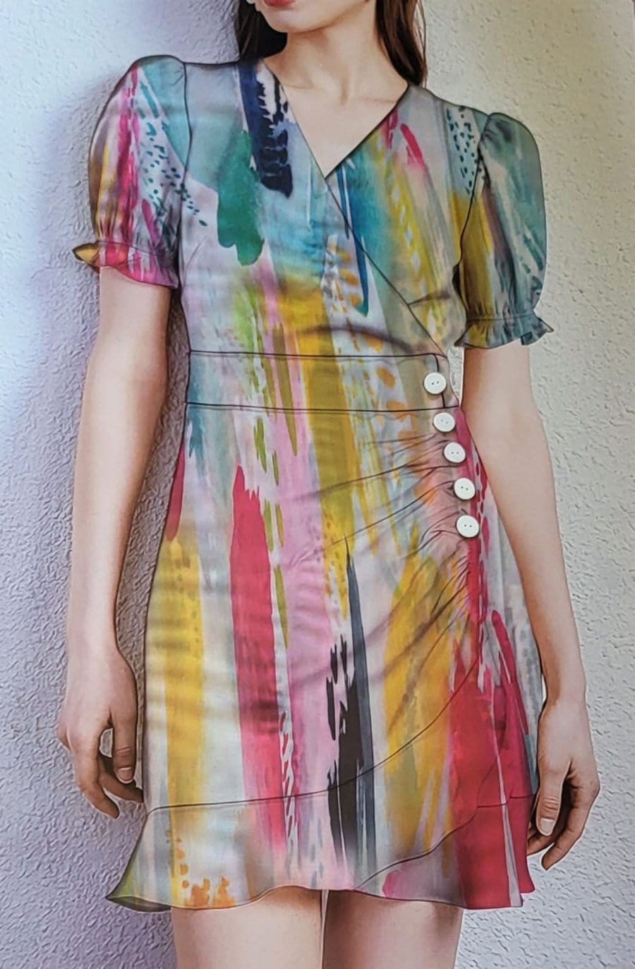 CHIFFON Dress Fabrics Peach Chiffon Digital 150cm