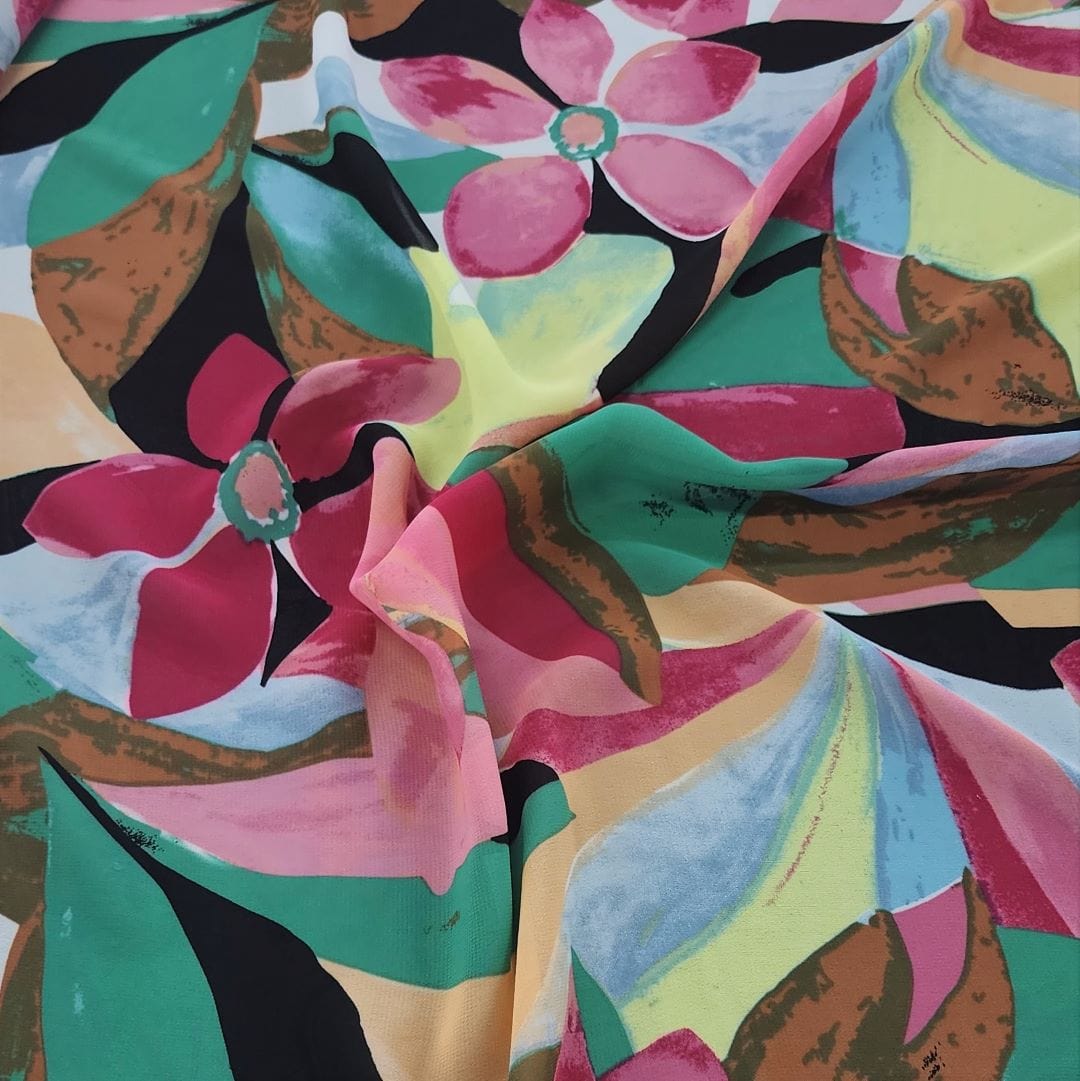 CHIFFON Dress Fabrics Printed Hi Multi Floral Chiffon Fabric 150cm (7336172847193)