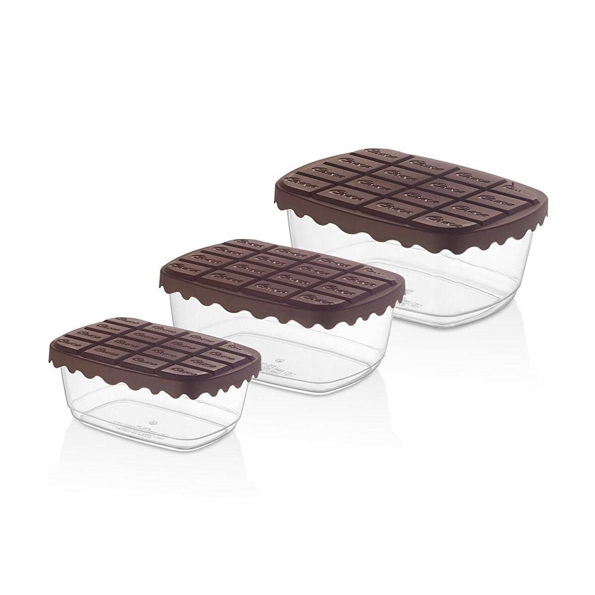 Sun Plast Choco Box Chocolate Storage Container Set of 3 SC-4275 (7985687494745) (7985689428057)