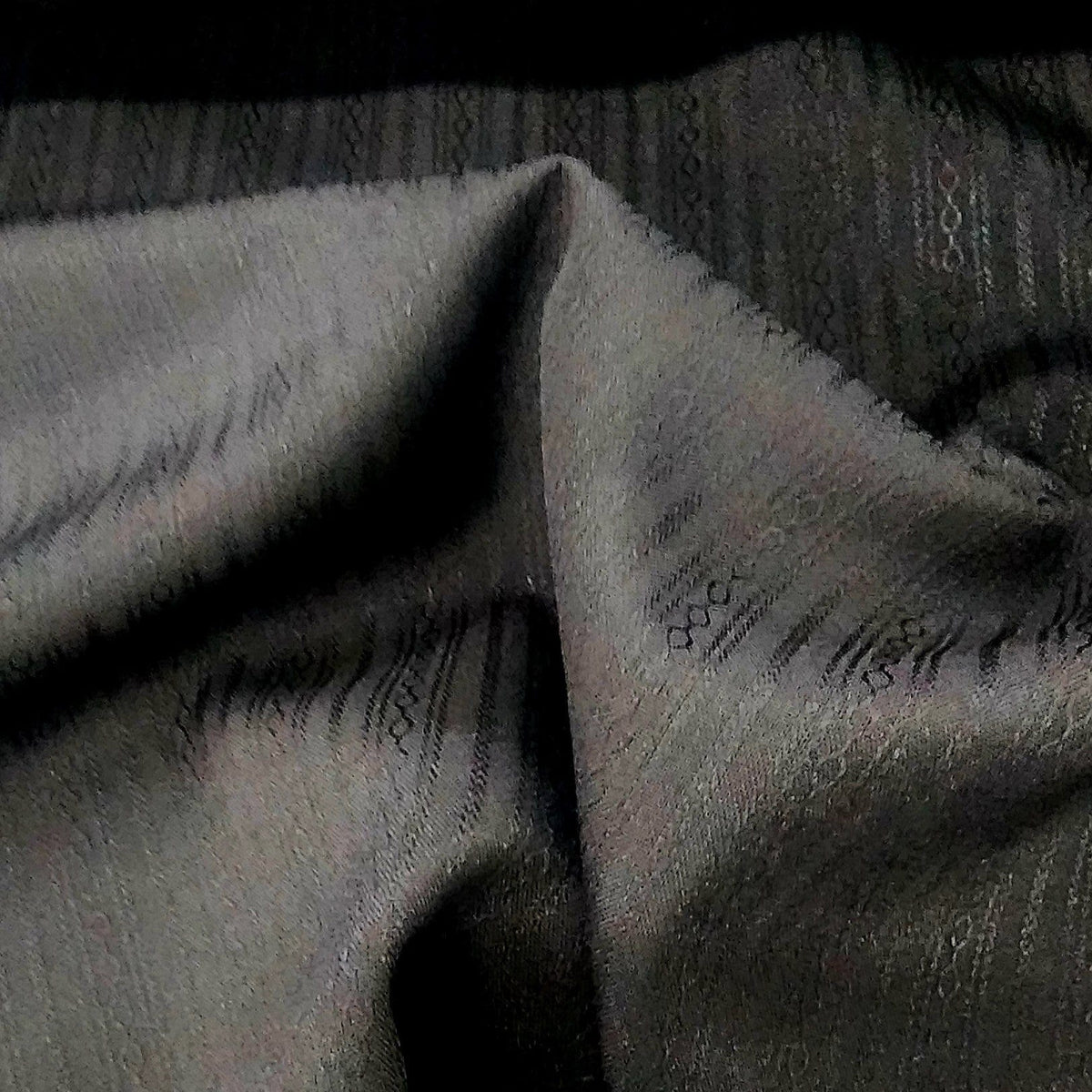 CHURCH FABRIC Dress Fabrics Dobby Rope Church Fabric Black 150cm (7498228957273)