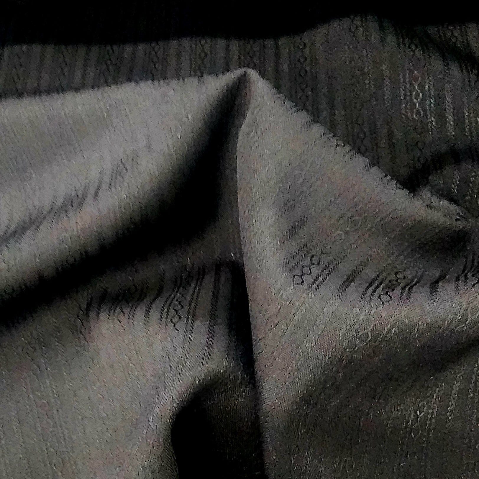 CHURCH FABRIC Dress Fabrics Dobby Rope Church Fabric Black 150cm (7498228957273)