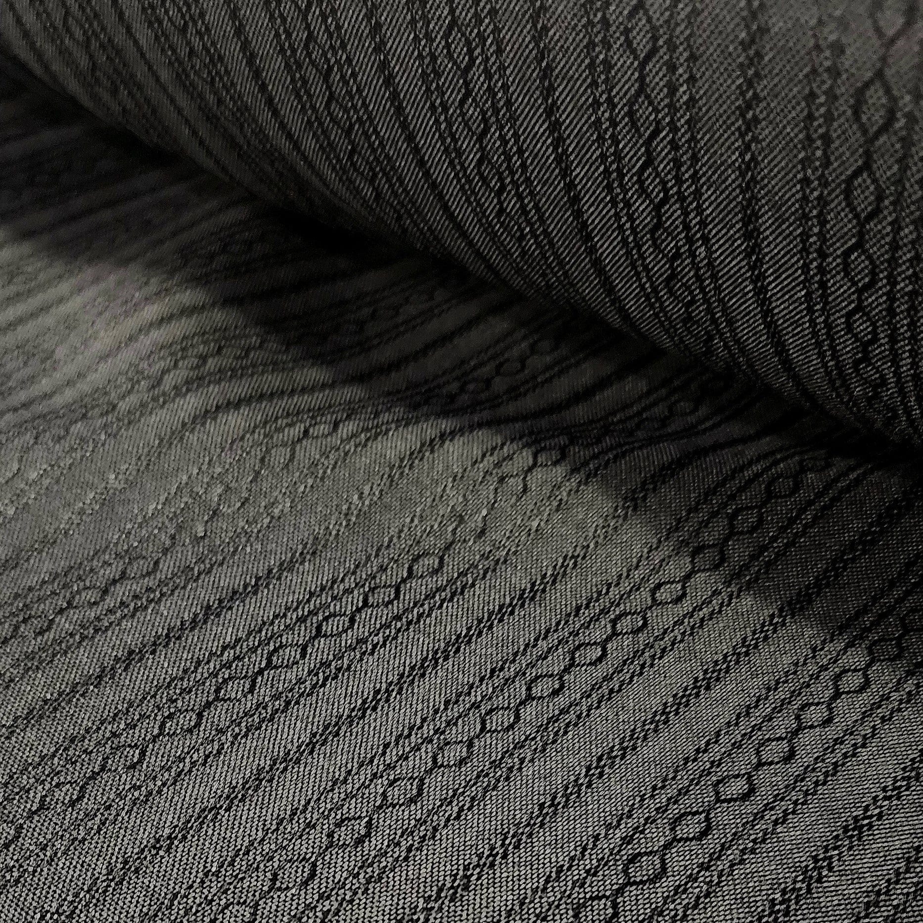 CHURCH FABRIC Dress Fabrics Dobby Rope Church Fabric Black 150cm (7498228957273)