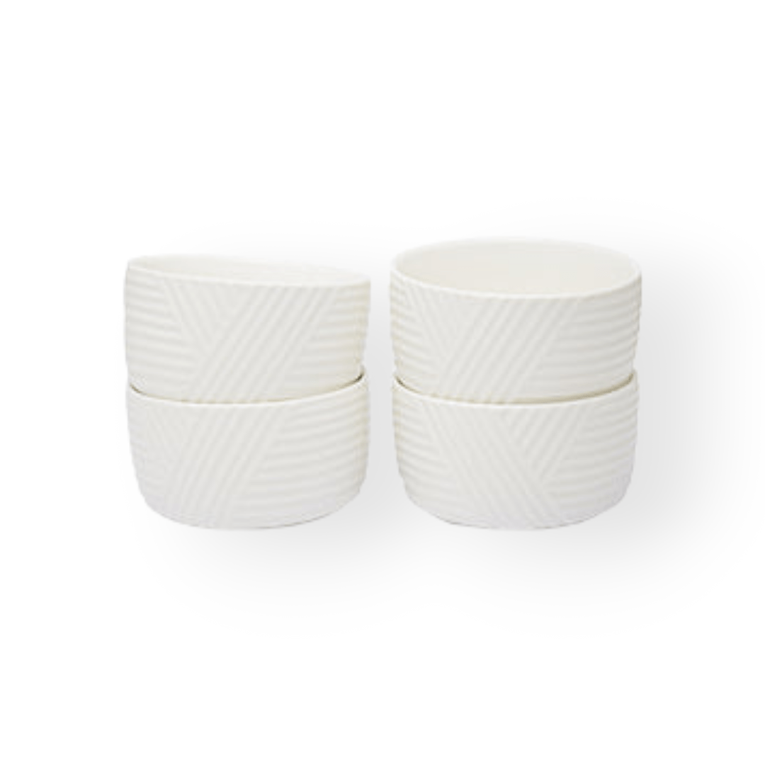 Ciroa BOWL Ciroa Textura Ramekin Embossed Stipes 4 Piece (7287876157529)