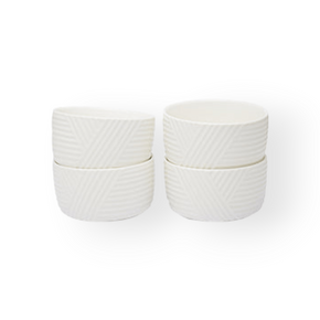 Ciroa BOWL Ciroa Textura Ramekin Embossed Stipes 4 Piece (7287876157529)