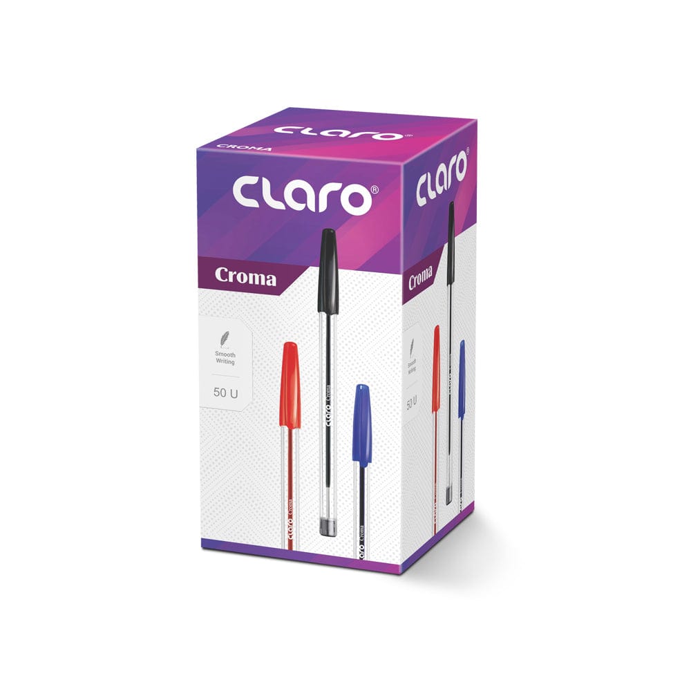 Claro Croma School Stationery Claro Croma Ballpoint Pen 0.7mm Red Box of 50 (7409421058137)