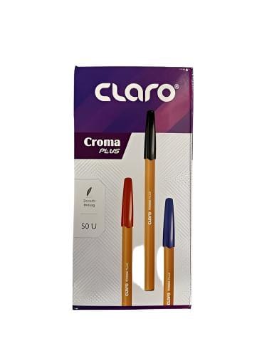 Claro Croma School Stationery Claro Croma Plus 0.7MM Ball Point Pen Blue Box of 50 (7409421615193)