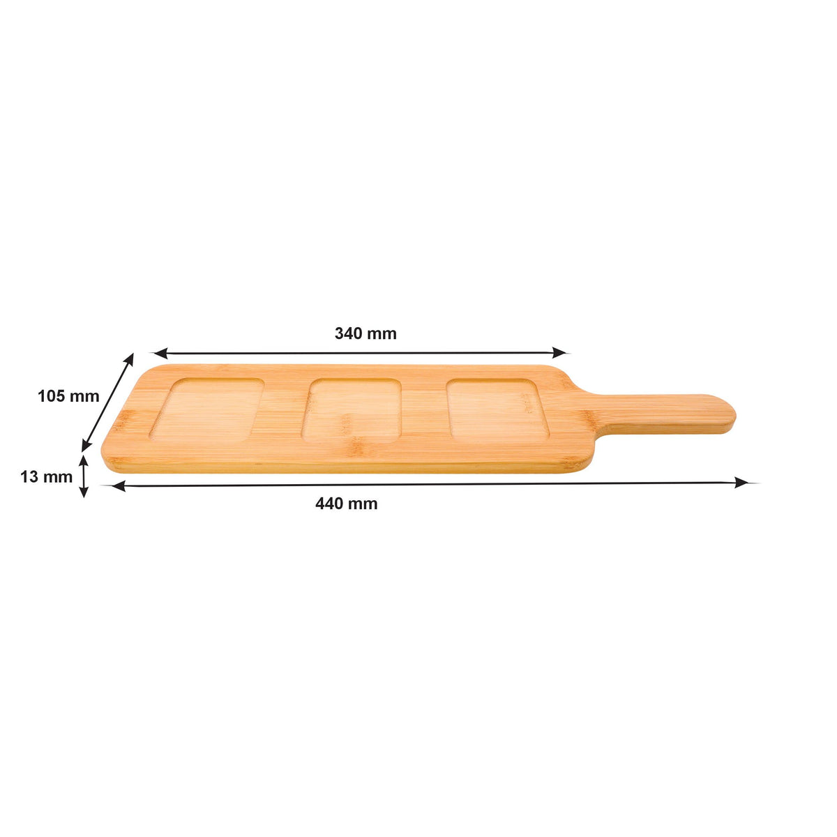 Consol Bowl Consol Santorini 3 Square Glass Bowls 140ml On A Bamboo Serving Board 4 Piece Set 17215