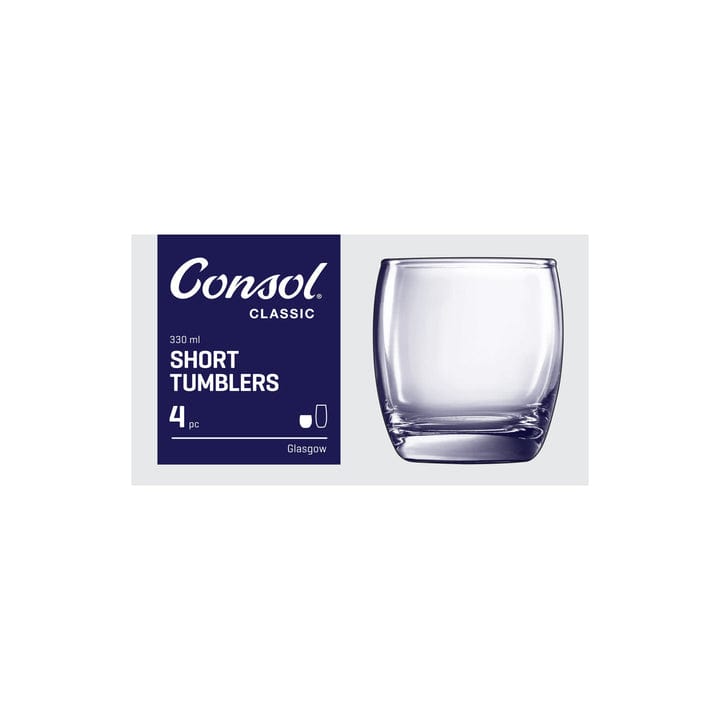 Consol GLASS Consol 330ml Glasgow Whiskey Tumbler Set Of 4 (7573332197465)