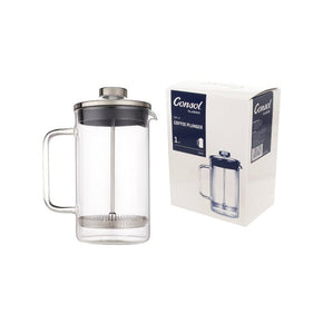 Consol GLASS Consol Cadiz Borosilicate Glass Coffee Plunger With S/steel Lid And Knob, 600ml 41401 (7285991047257)
