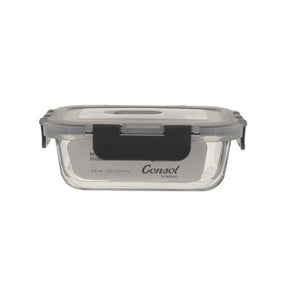 Consol GLASS Consol Madrid Rectangular Storage Container with Clip-On Lid 370ml 17168 (7285947334745)
