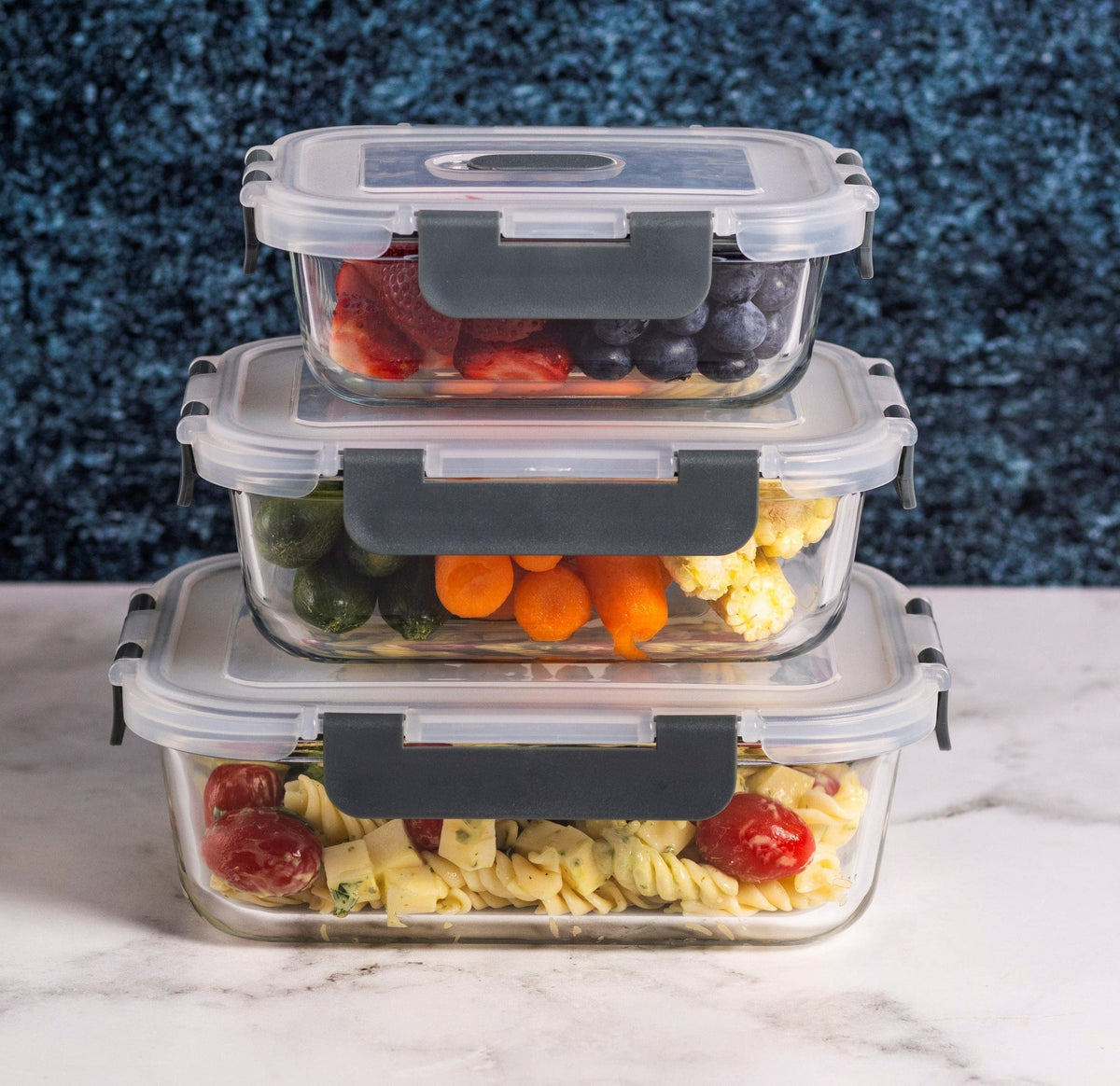 Consol GLASS Consol Madrid Storage Containers With Clip On Vented Lids 3 Piece (7564208570457)