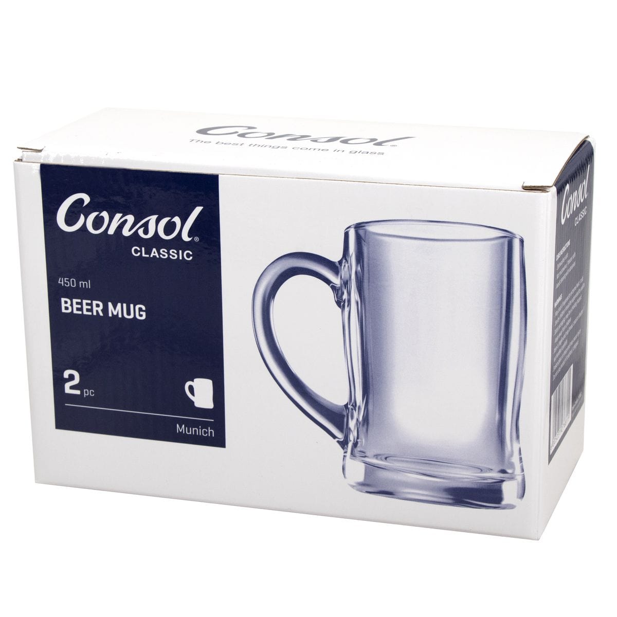 Consol GLASS Consol Munich Beer Mug 450ml 2 Pack 27681 (7285966864473)