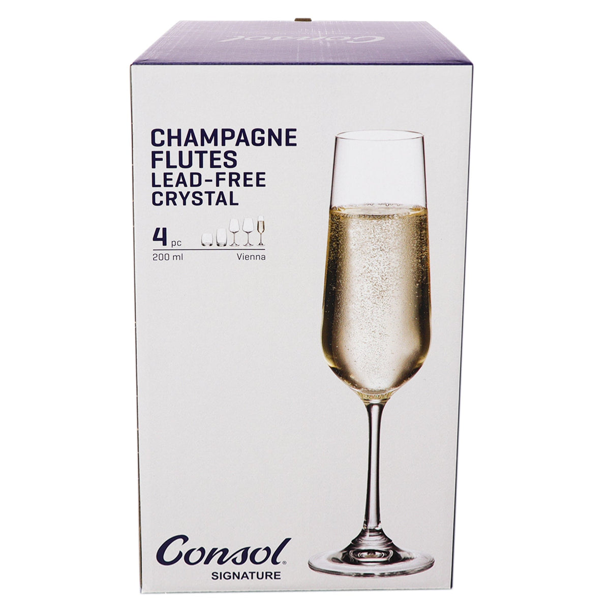 Consol GLASS Consol Signature Champagne Glass 200ml Set Of 4 (7563837079641)