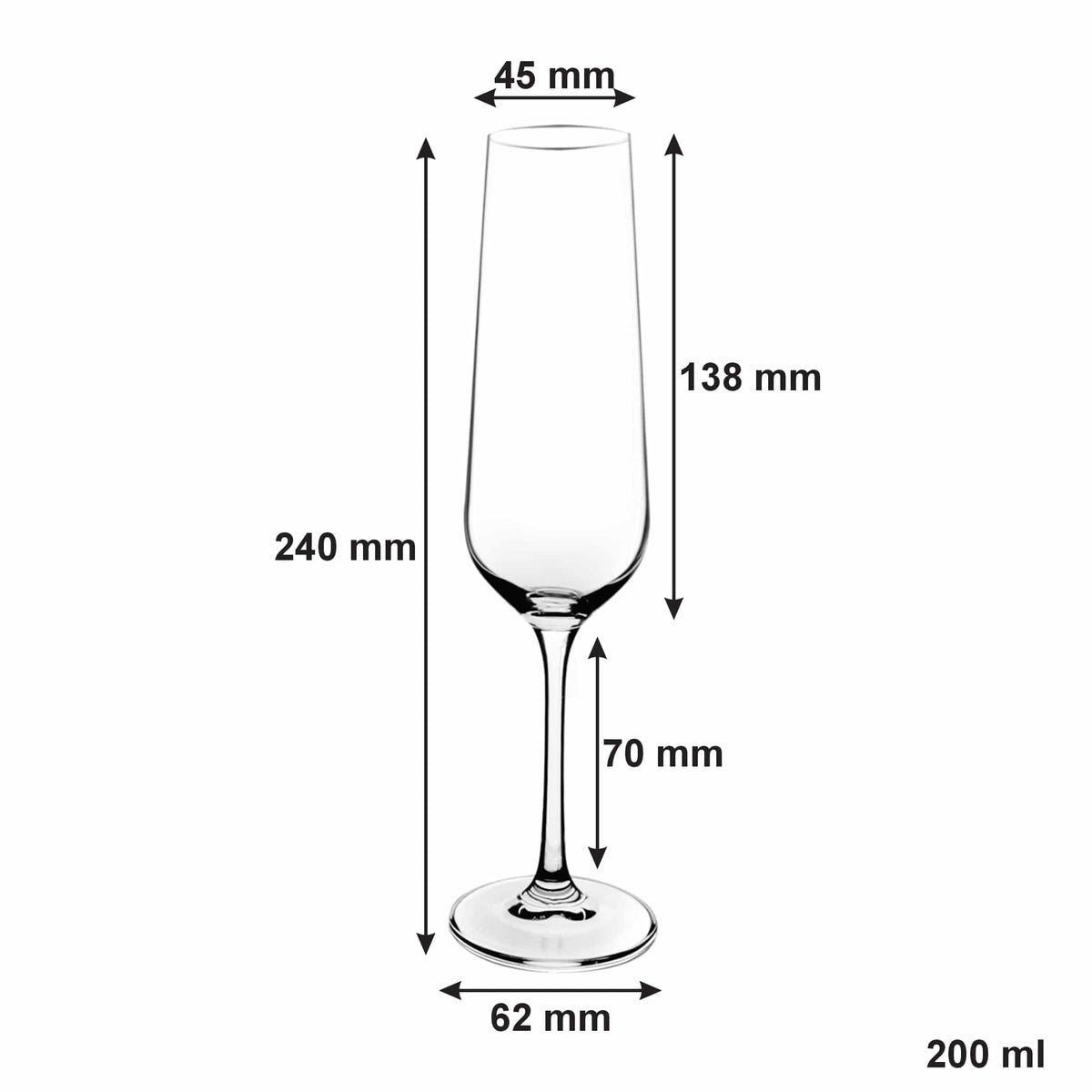 Consol GLASS Consol Signature Champagne Glass 200ml Set Of 4 (7563837079641)