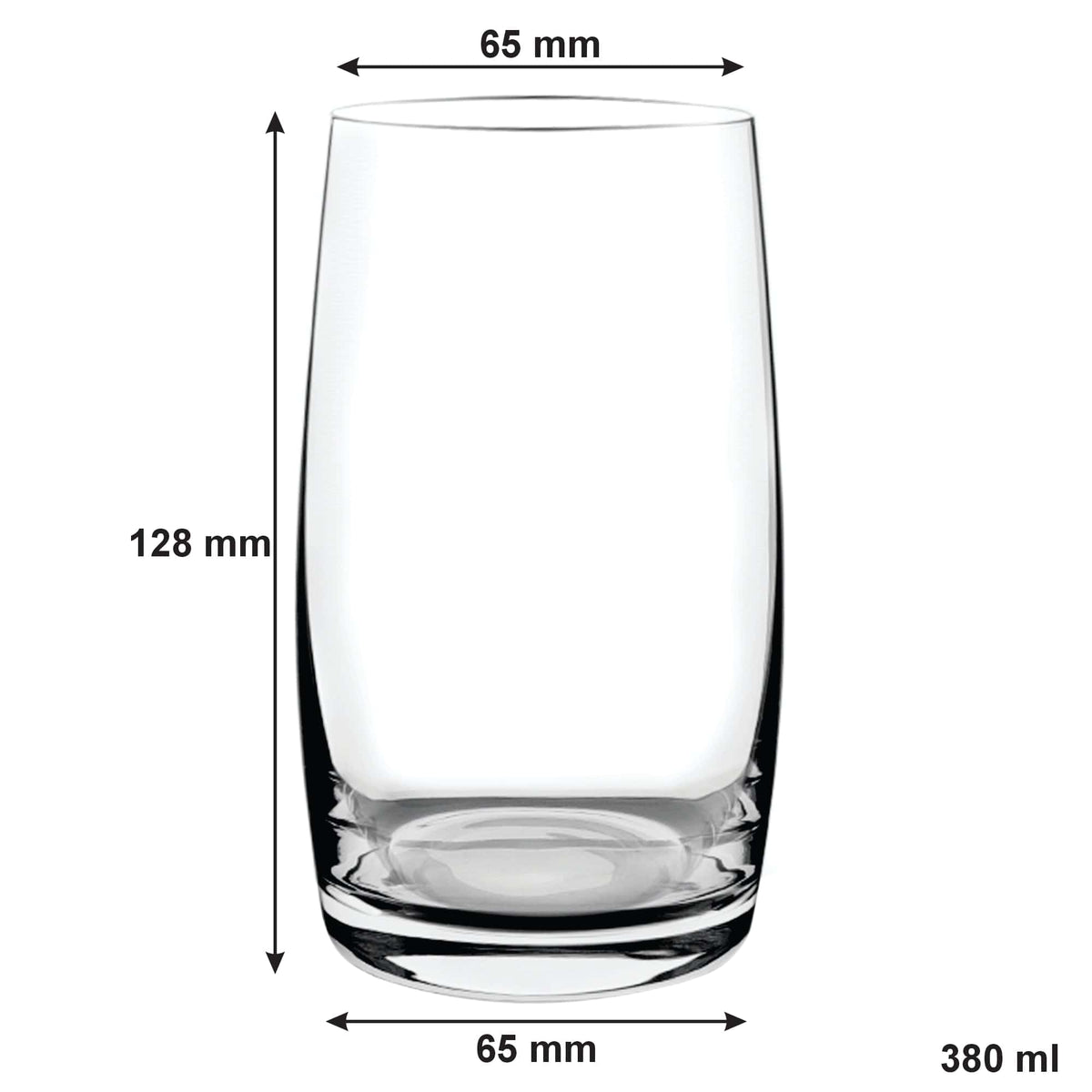 Consol GLASS Consol Signature Tall Tumbler Glass 380ml Set Of 4 (7563842650201)