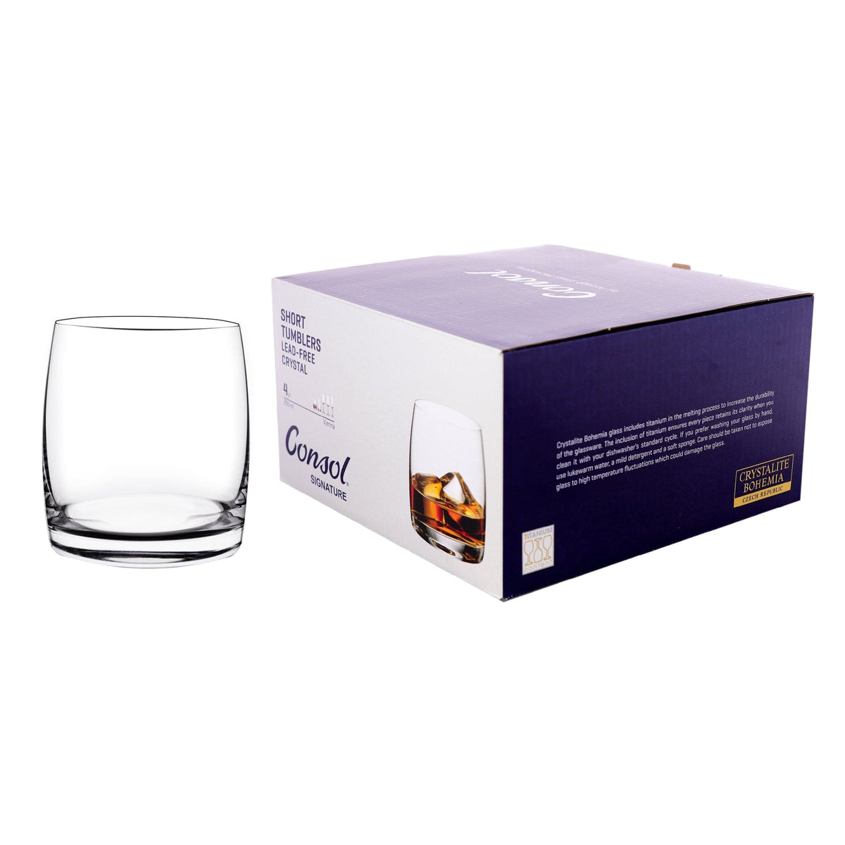 Consol GLASS Consol Signature Tumbler Glass 290ml Set Of 4 (7563839144025)