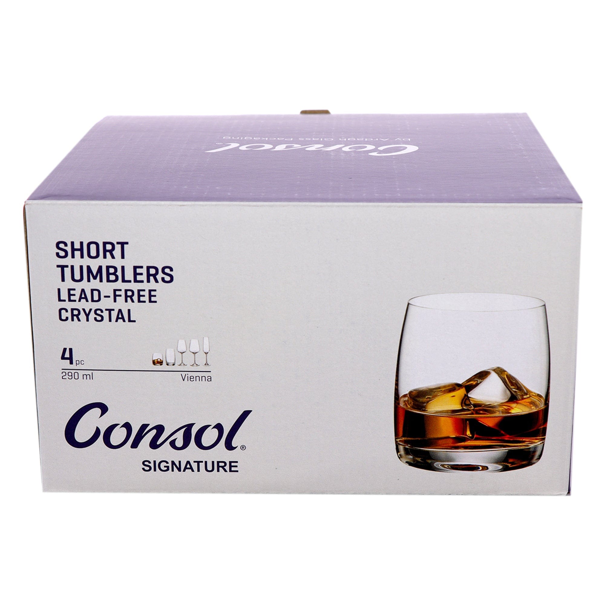 Consol GLASS Consol Signature Tumbler Glass 290ml Set Of 4 (7563839144025)