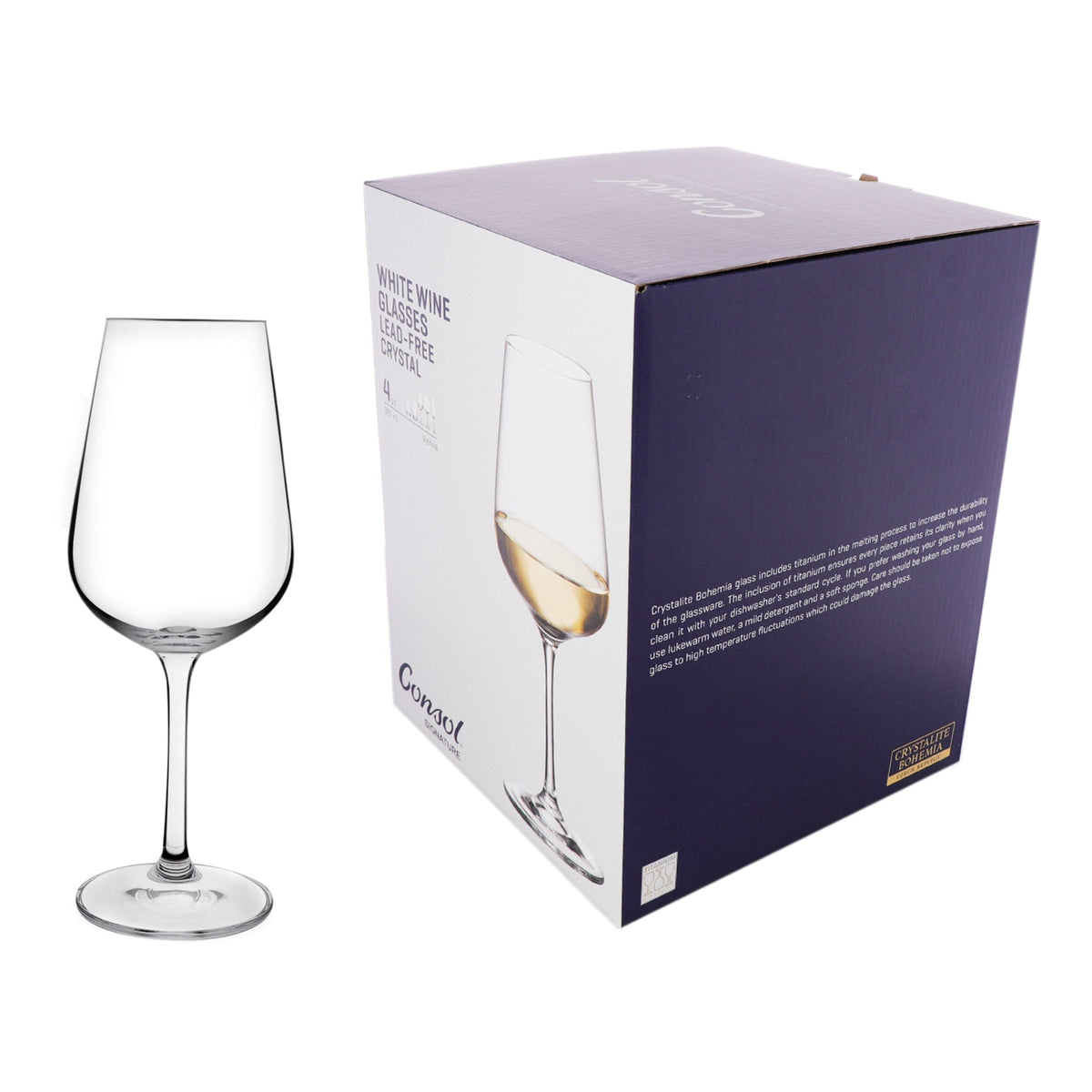 Consol GLASS Consol Signature Vienna White Wine Glass 360ml Set Of 4 (7563831378009)