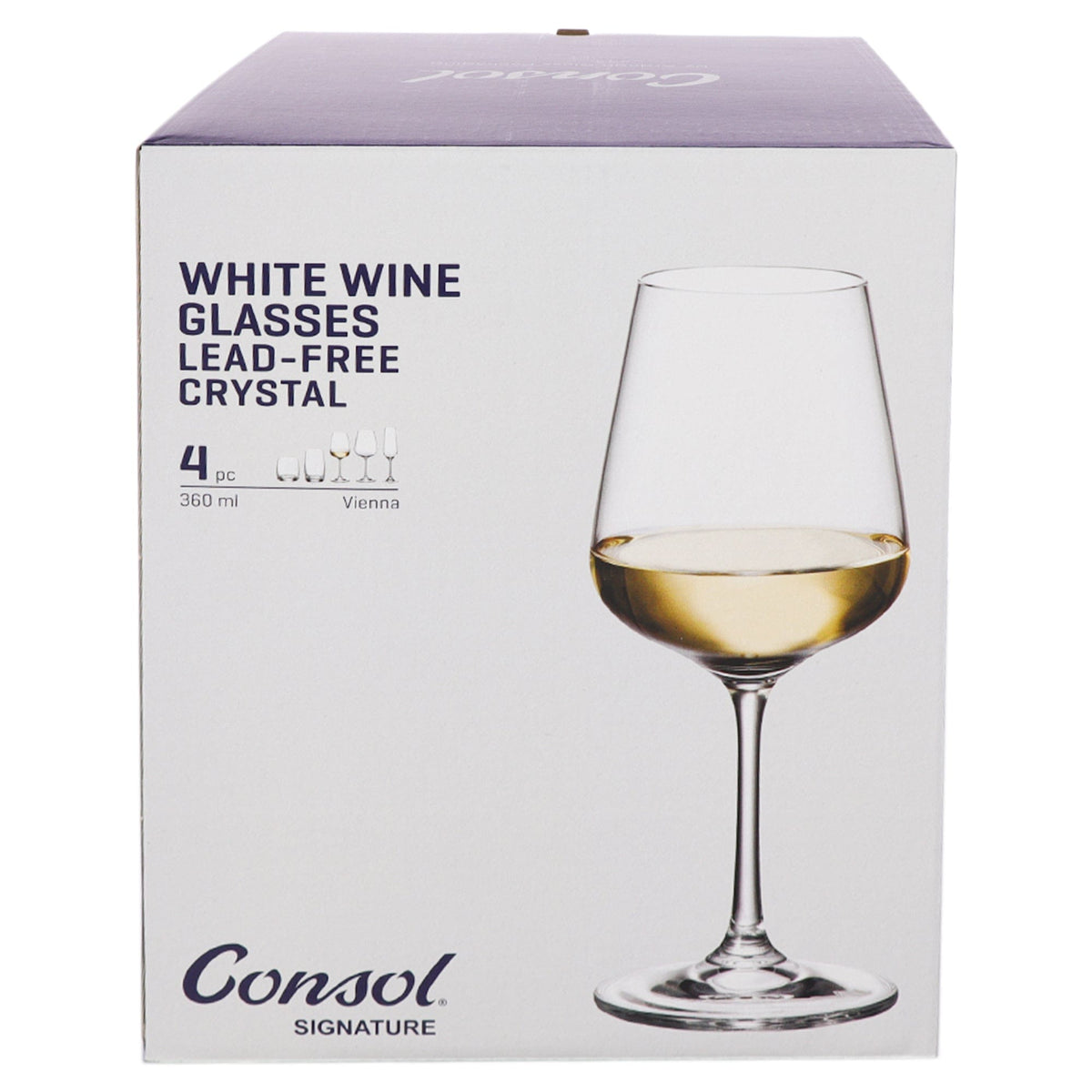 Consol GLASS Consol Signature Vienna White Wine Glass 360ml Set Of 4 (7563831378009)