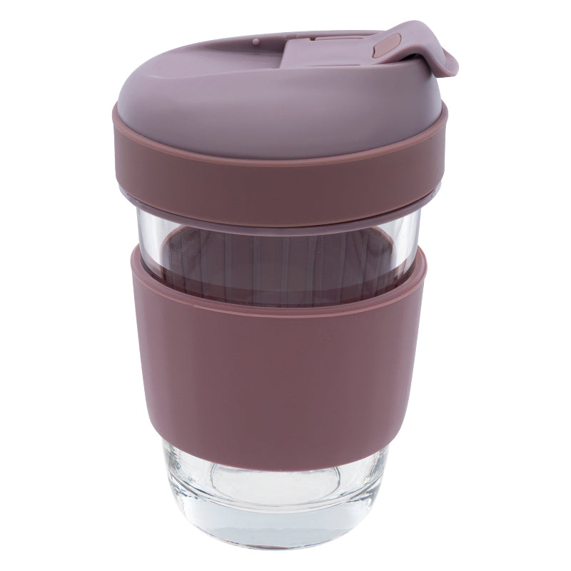 Consol Travel Mug Consol Lugo Glass Travel Mug With Purple Plastic Lid, 320ml 17220