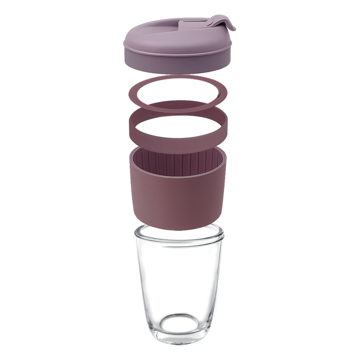 Consol Travel Mug Consol Lugo Glass Travel Mug With Purple Plastic Lid, 320ml 17220