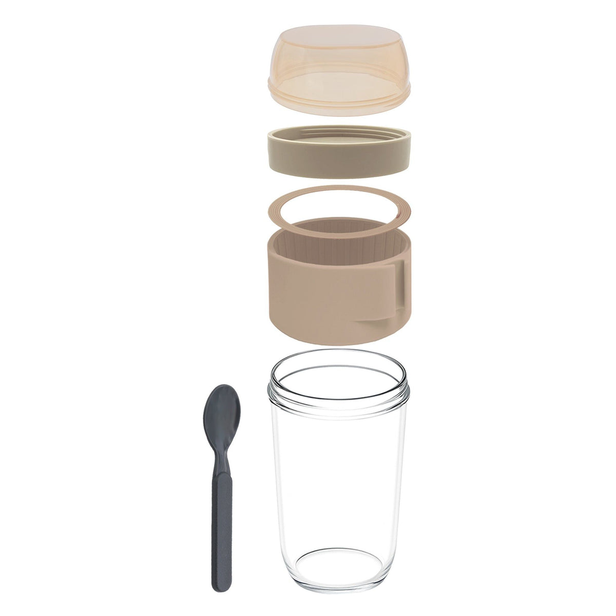 Consol Travel Mug Consol Lugo Layer Lux Cup With Purple Plastic Lid And Grey Spoon 480ml 17223