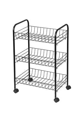 Continental Homeware BRAAI STAND Continental Homeware 3-Tier Fruit & Veggie Storage Cart Black CH1054