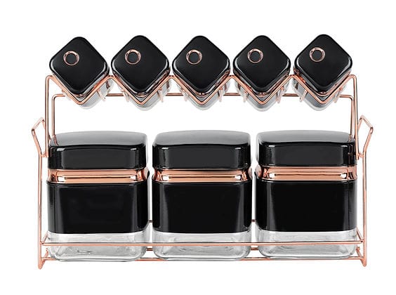 Continental Homeware CANISTER Continental Homeware 8Pc Spice Set Black CH830 (7305071886425)
