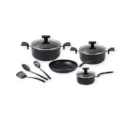 Continental Homeware Food Storage Continental Homeware Non Stick Ceramic Coating Aluminium Pot Set with Nylon Utensils 10 Piece CH1056