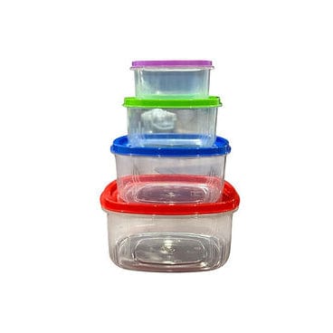 Continental Homeware LUNCH BOX Continental Homeware 4-Piece Set Rainbow Oval Container CH1049