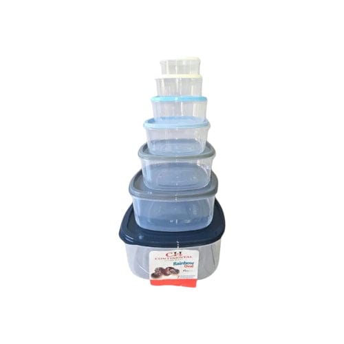Continental Homeware LUNCH BOX Continental Homeware 7-Piece Set Rainbow Oval Container CH1045