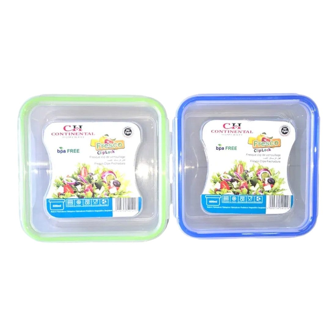 Continental Homeware LUNCH BOX Continental Homeware Food Lock Square Containers 600ml CH1050