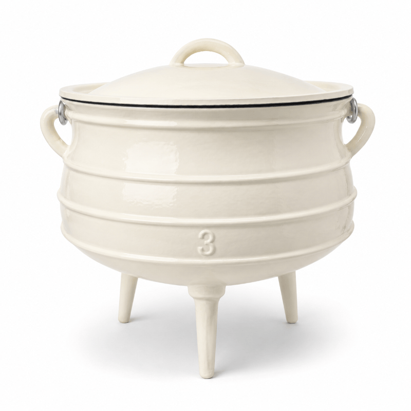 Continental Homeware Pot CH Cast Iron 3 Leg Potjie Pot Cream CH1528