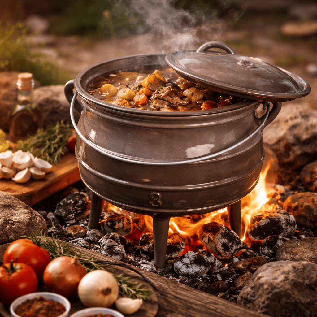 Continental Homeware Pot CH Cast Iron 3 Leg Potjie Pot Cream CH1528