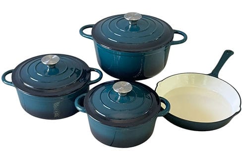 Continental Homeware POTS Cast Iron Pot Set 7 Piece Agave CH1085