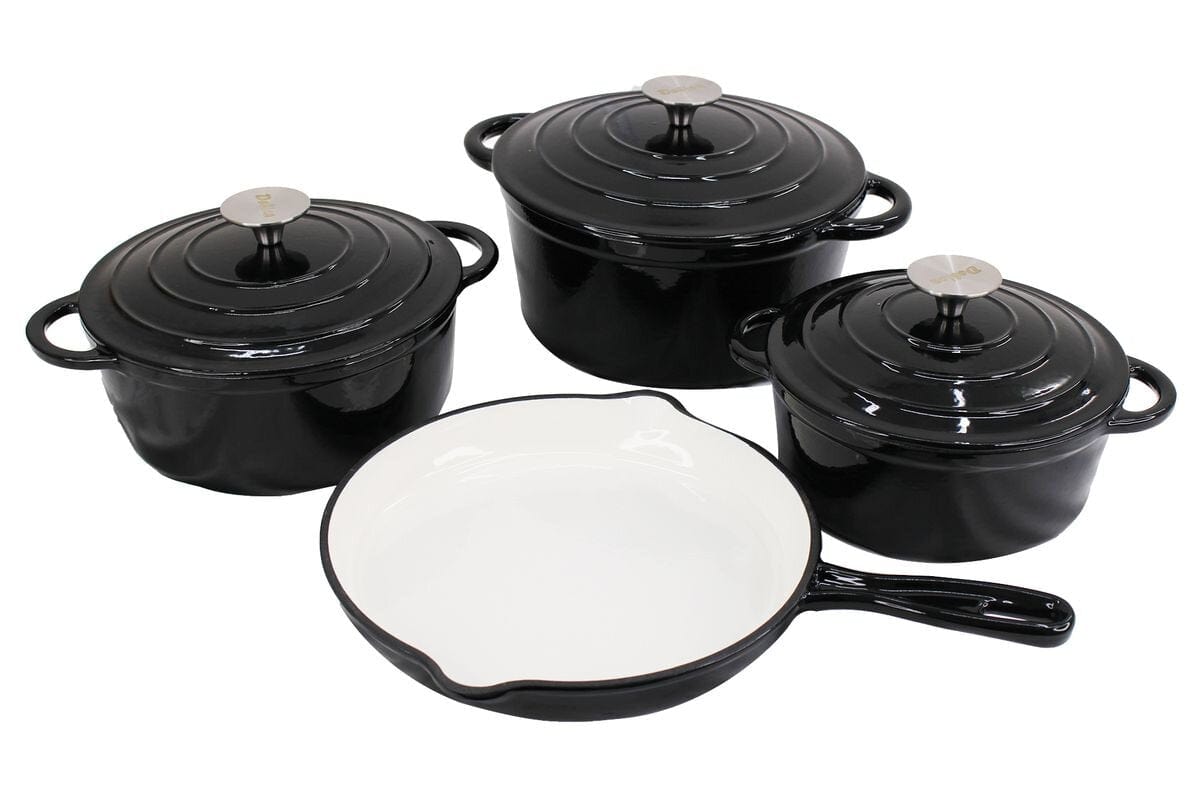 Continental Homeware POTS Cast Iron Pot Set 7 Piece Black IMP554 (6957712736345)