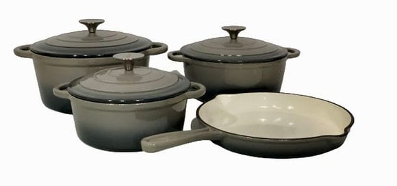 Continental Homeware POTS Cast Iron Pot Set 7 Piece Grey CH981 (6957721813081)