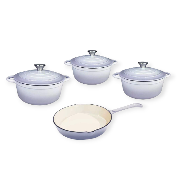 Continental Homeware POTS Cast Iron Pot Set 7 Piece Plum CH1283