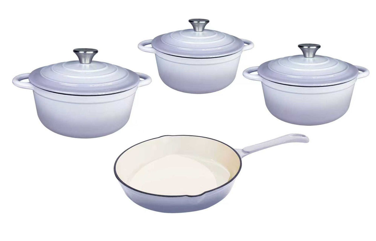 Continental Homeware POTS Cast Iron Pot Set 7 Piece Plum CH1283