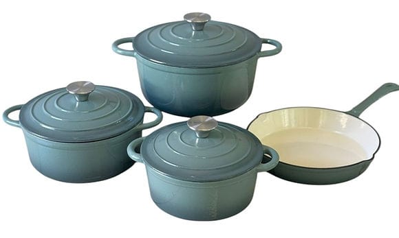 Continental Homeware POTS Cast Iron Pot Set 7 Piece Sea Salt CH1086 (7508604649561)