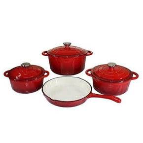 Continental Homeware POTS Cast Iron Red Pot Set 7 Piece IMP551 (6957735739481)