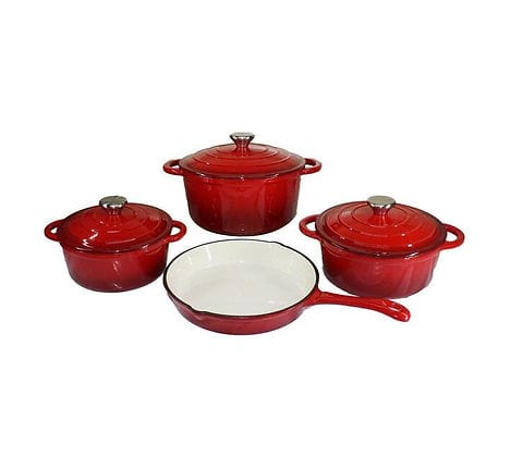 Continental Homeware POTS Cast Iron Red Pot Set 7 Piece IMP551 (6957735739481)