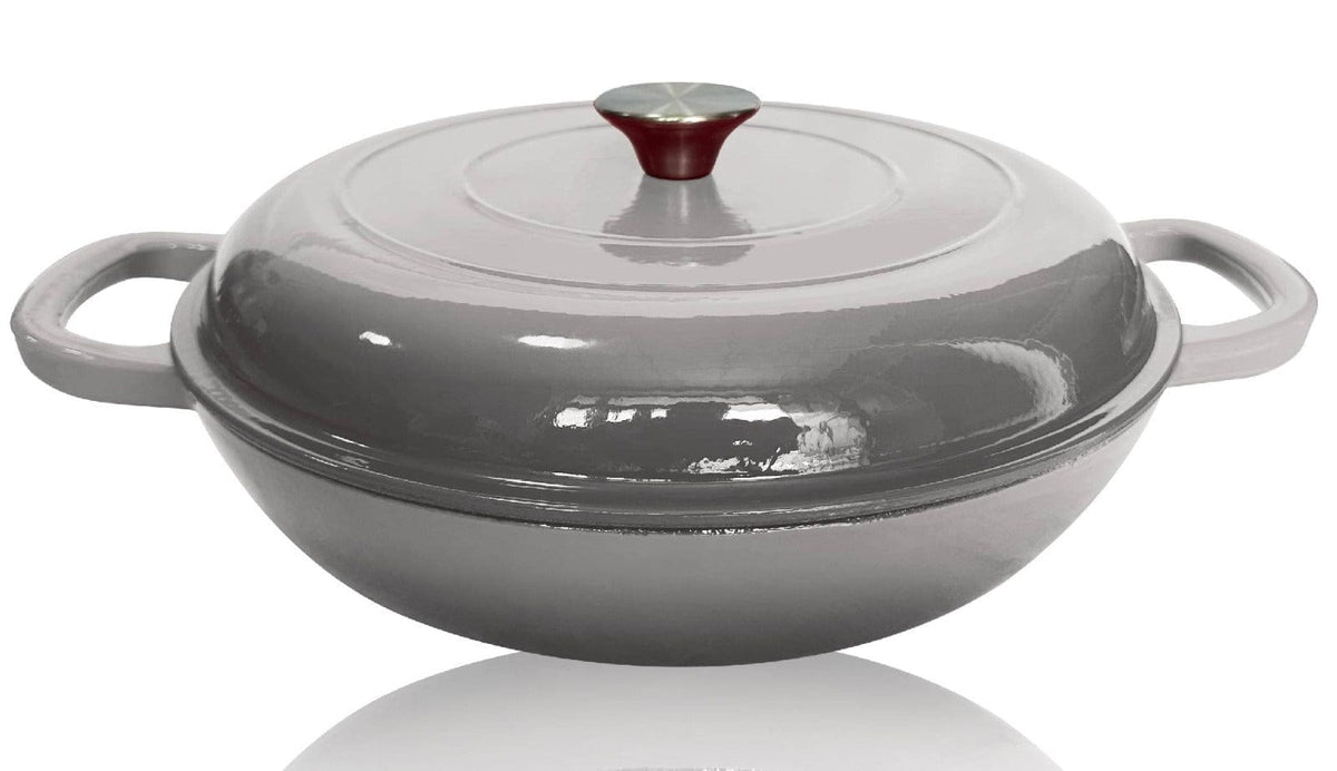 Continental Homeware POTS Cast Iron Saucepan 30cm Enamel Grey CH1221